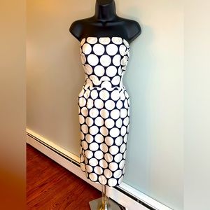 Polka Dot Banana Republic Silk Strapless Dress